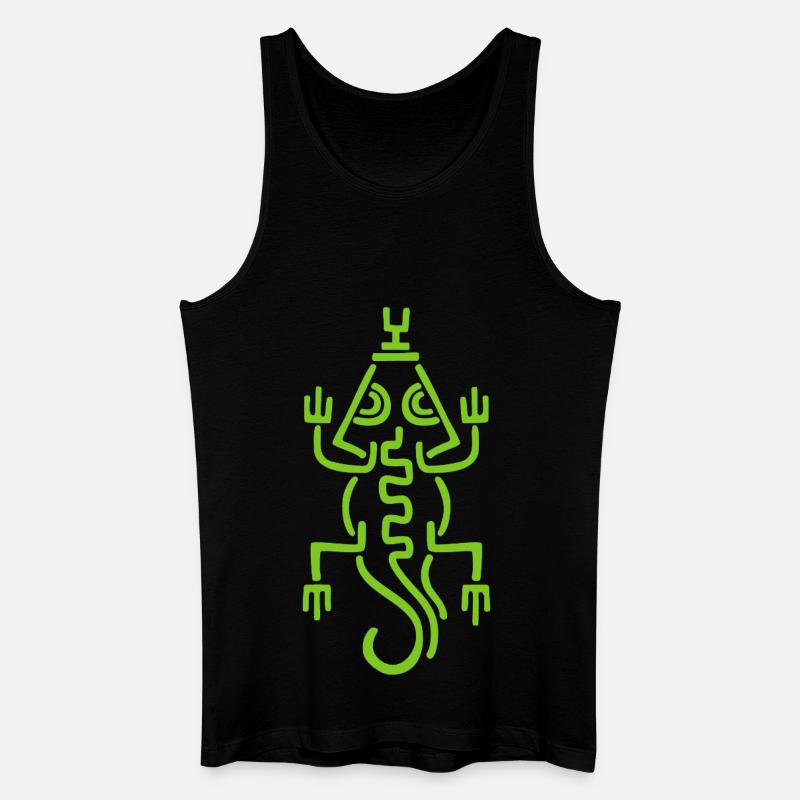 Stammes-Smaragdeidechse - Männer Bio Tank Top - Schwarz
