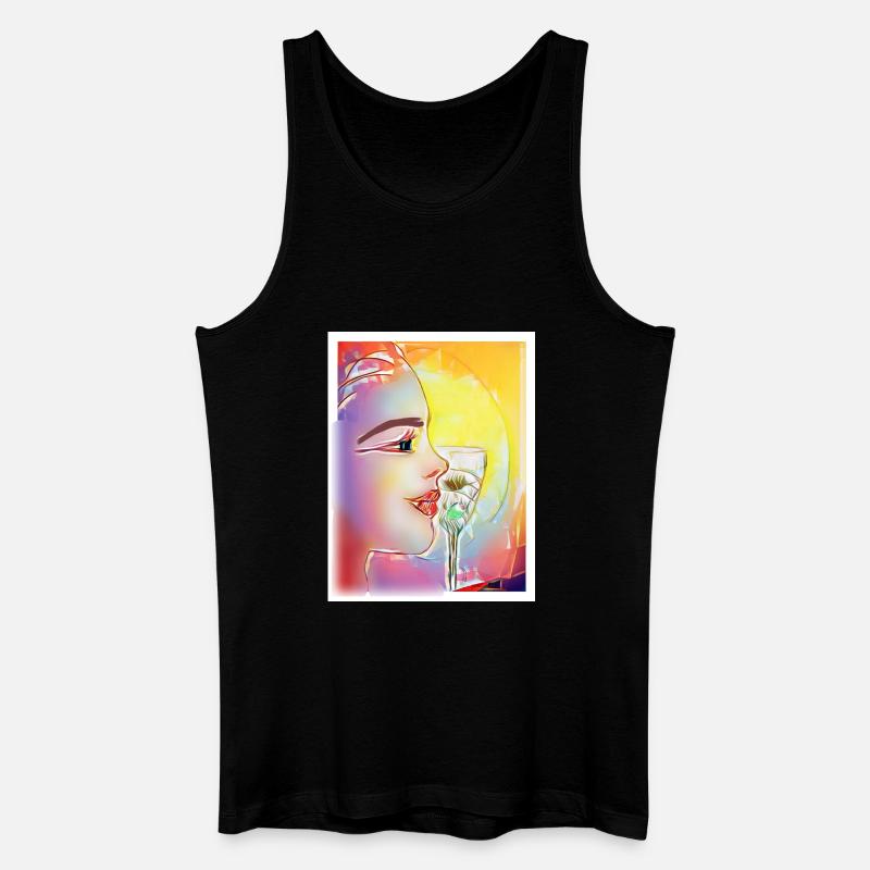 Farbenfrohes Profil-Schlürfen - Männer Bio Tank Top - Schwarz