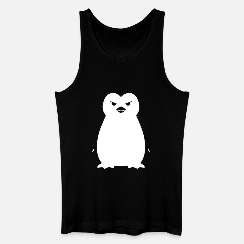 Pinguin Stencil: Boldes Grunge-Statement - Männer Bio Tank Top - Schwarz