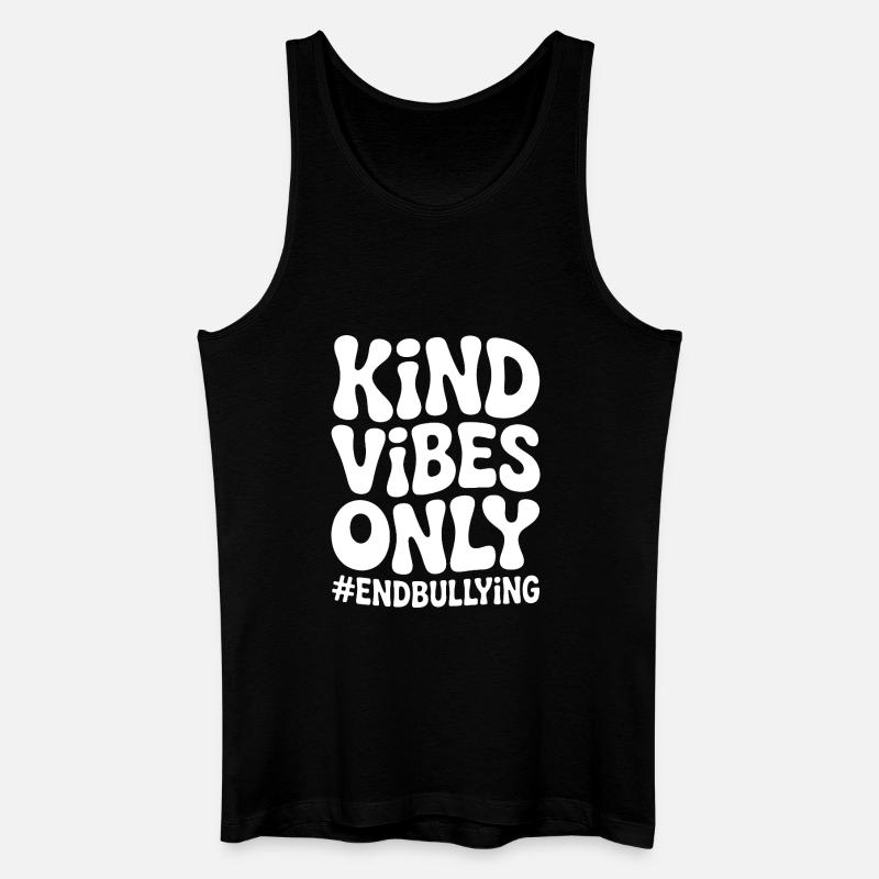 Nur freundliche Vibes: Mobbing beenden - Männer Bio Tank Top - Schwarz