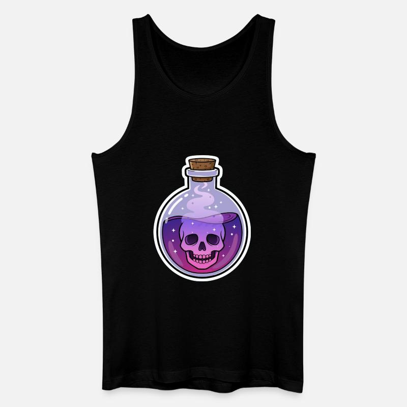 Lila Schädel im Mystic Fläschchen - Männer Bio Tank Top - Schwarz