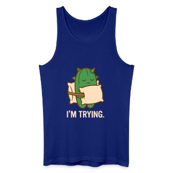 Prickly But Trying - Men’s Organic Tank Top - royal blue - Front