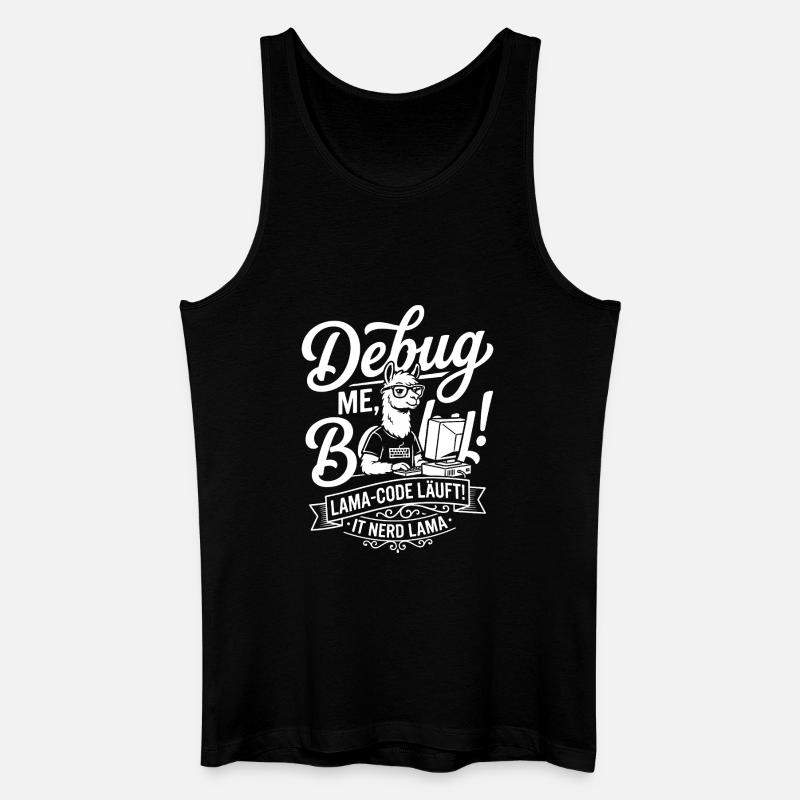 Lama Code Debug Design - Männer Bio Tank Top - Schwarz