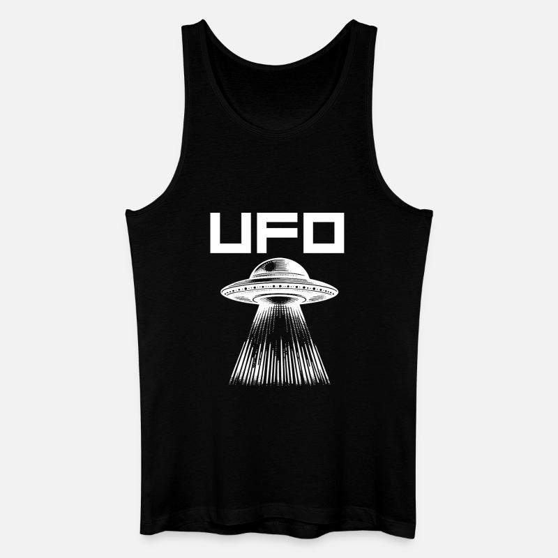 UFO-Lichtstrahl Muster - Männer Bio Tank Top - Schwarz