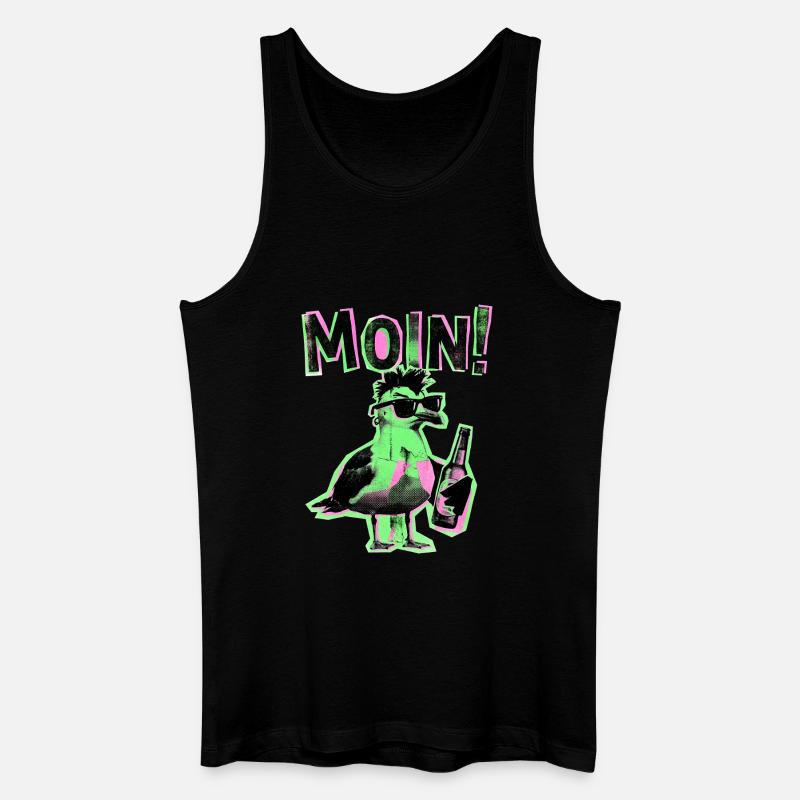 Punker Möwe Kiez Schanze Moin - Männer Bio Tank Top - Schwarz