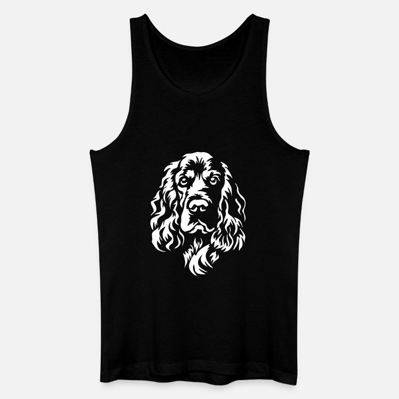 Englischer Cocker Spaniel Kopf "Black Edition" - Männer Bio Tank Top - Schwarz