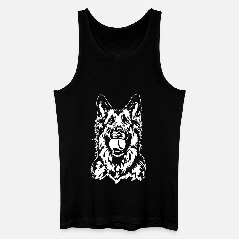 Deutscher Langhaar Schäferhund Hunde Wilsigns - Männer Bio Tank Top - Schwarz