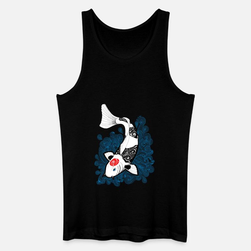 Koi Karpfen Design - Männer Bio Tank Top - Schwarz