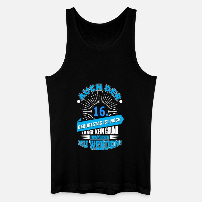 16. - Männer Bio Tank Top - Schwarz