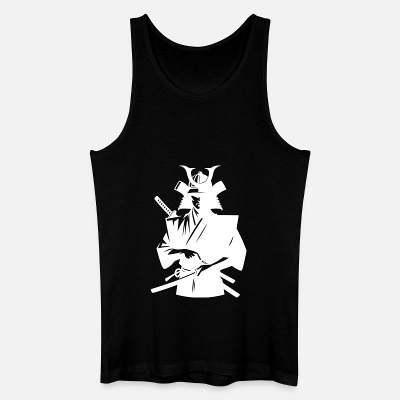 Samouraï japonais avec épée - Débardeur bio Homme - noir