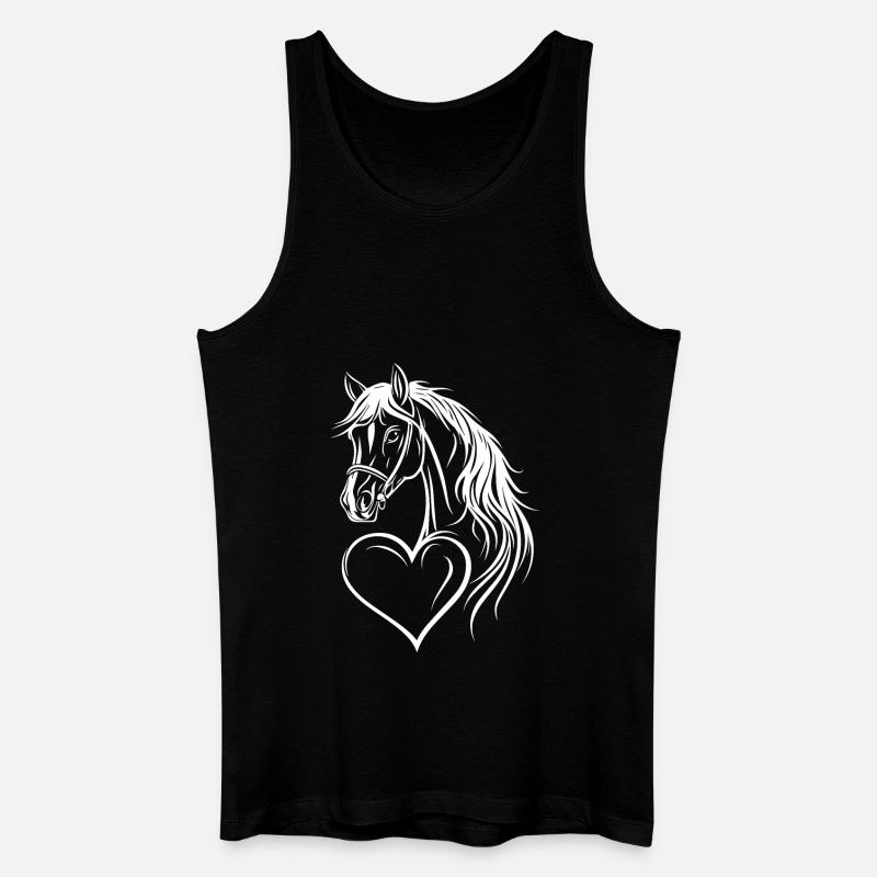 Pferd Herz - Männer Bio Tank Top - Schwarz