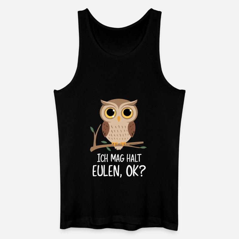 Nachteule Eule Eulen Vogel - Männer Bio Tank Top - Schwarz