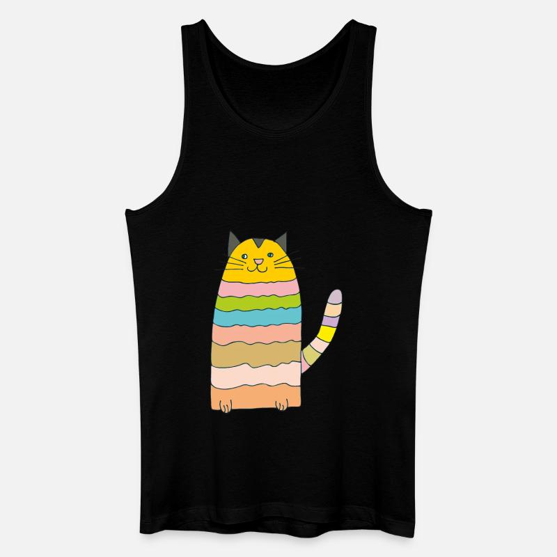 katze geringelt - Männer Bio Tank Top - Schwarz