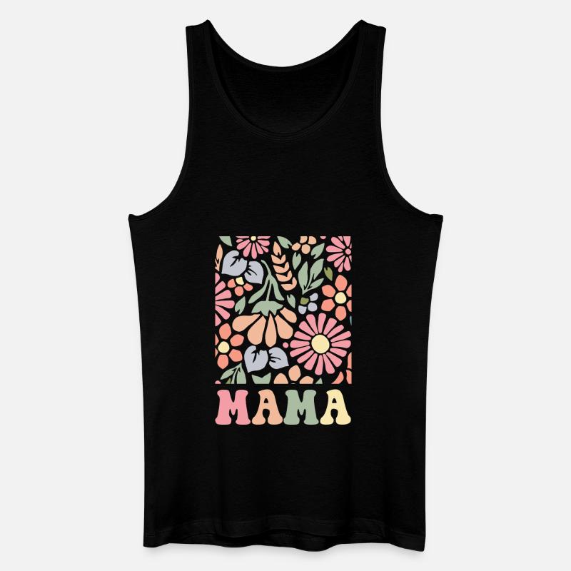 Mama Boho Flora - Männer Bio Tank Top - Schwarz
