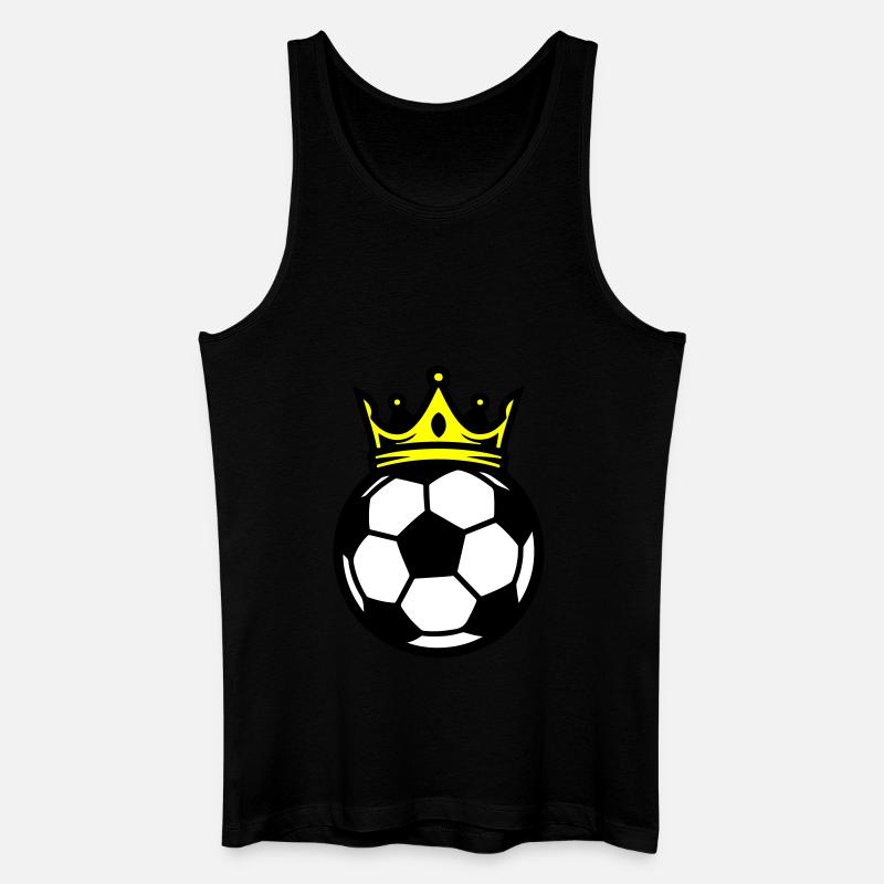 Fussball Ball Krone - Männer Bio Tank Top - Schwarz
