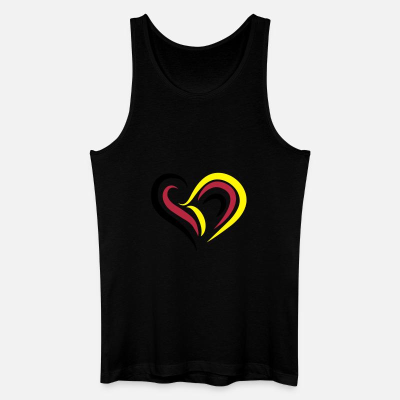 EM2018 DE (Herz) - Männer Bio Tank Top - Schwarz