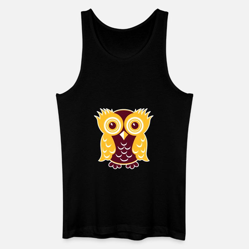 Owl Eule - Männer Bio Tank Top - Schwarz