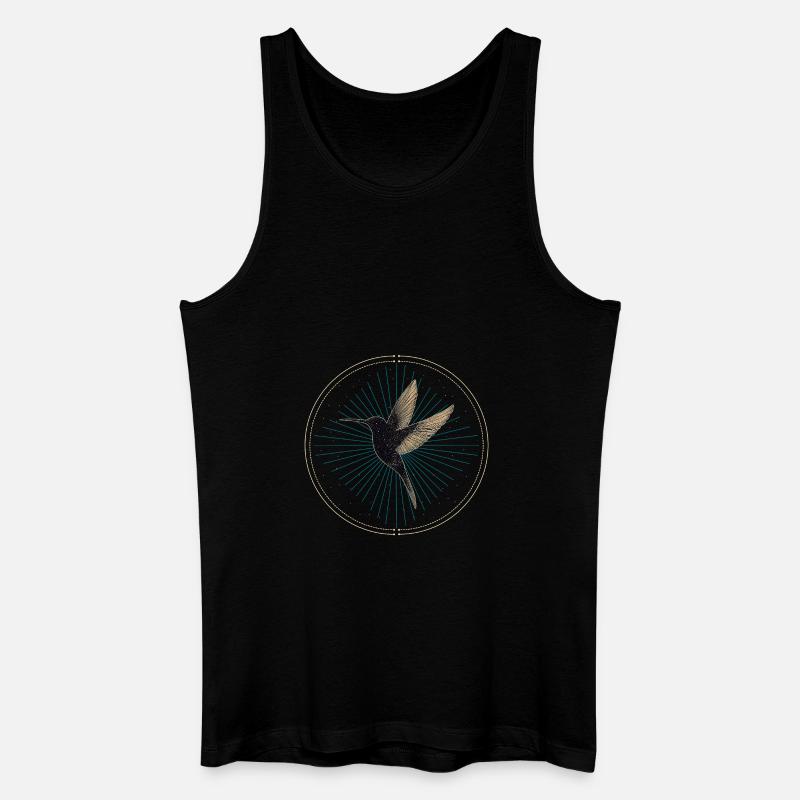 Kolibri mit Sternen - Männer Bio Tank Top - Schwarz