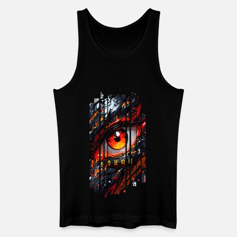Cyborg Eyes Drachenmädchen - Männer Bio Tank Top - Schwarz