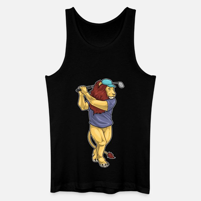 Löwe Golf Golfschläger - Männer Bio Tank Top - Schwarz