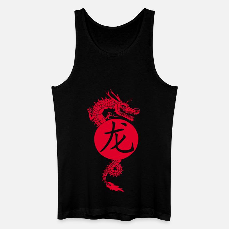 chinesischer roter drache - Männer Bio Tank Top - Schwarz