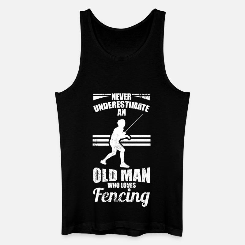 Fechtender Großvater - Männer Bio Tank Top - Schwarz