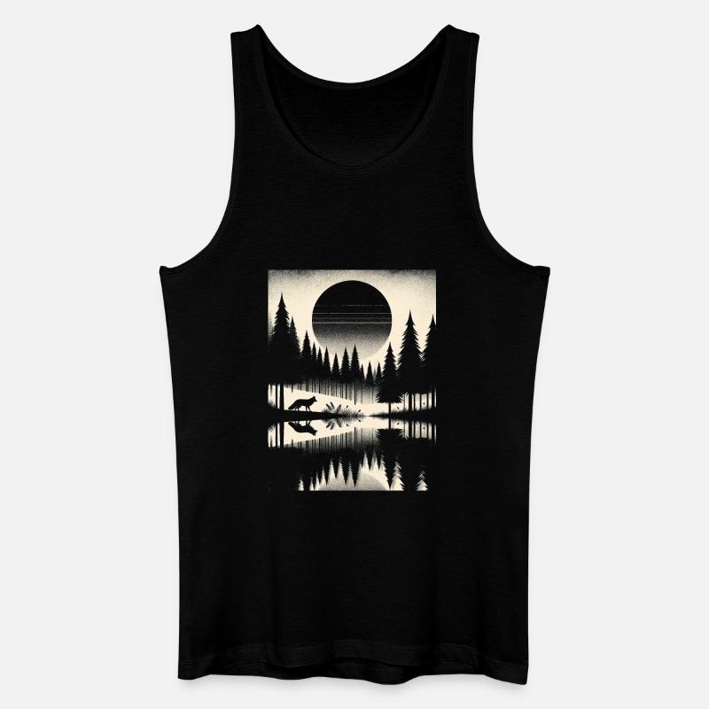 FUCHS IM WALD - Männer Bio Tank Top - Schwarz