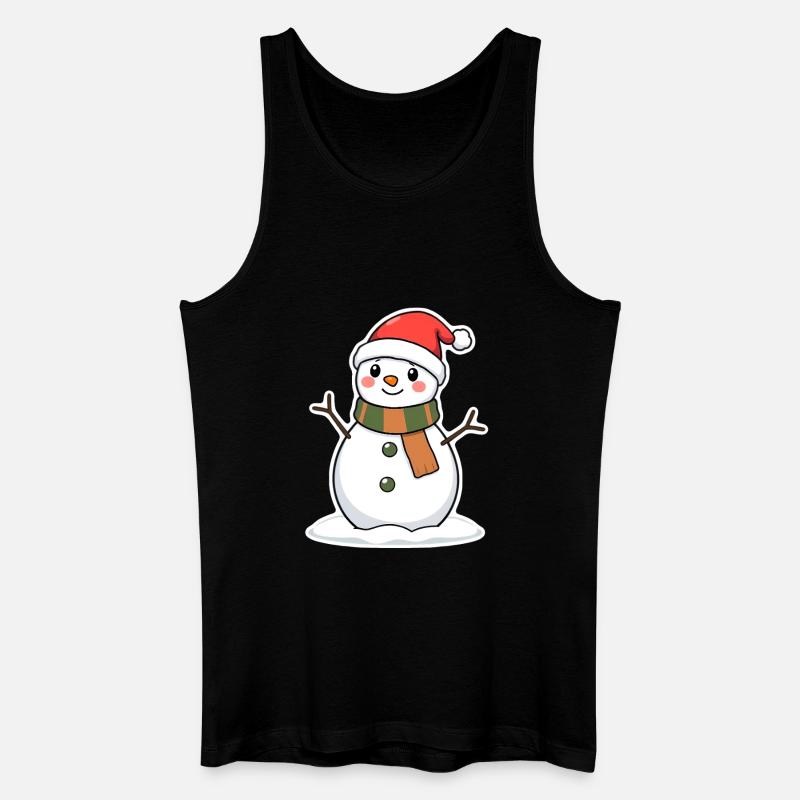 Schneemann - Männer Bio Tank Top - Schwarz