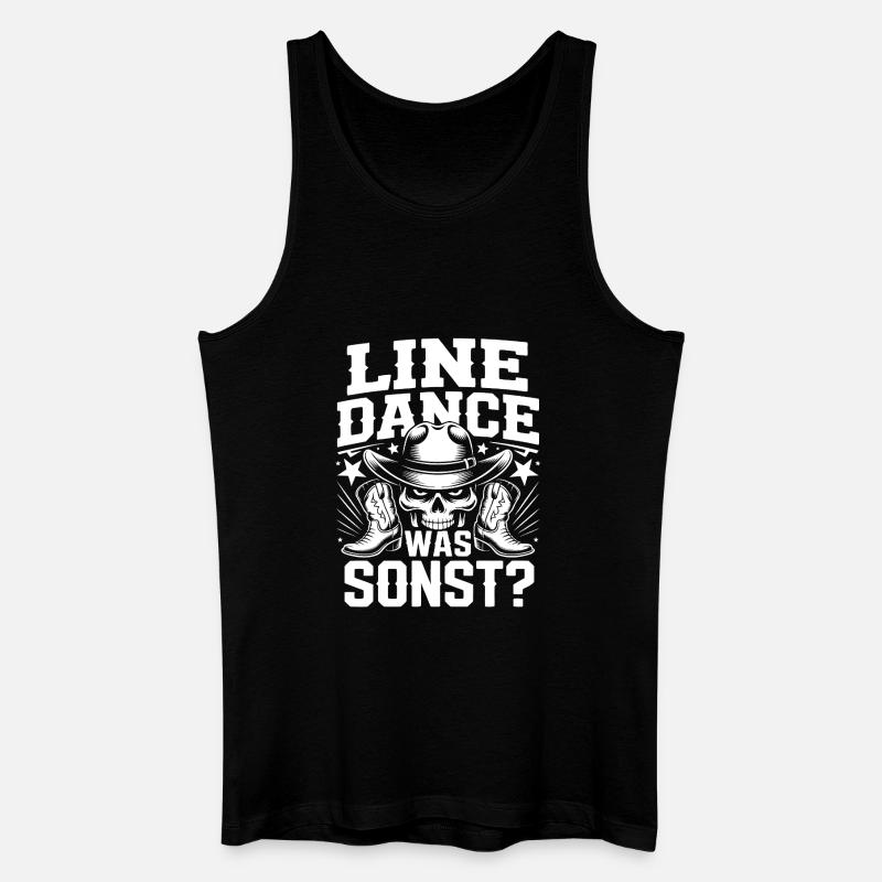 Line Dance Schädel Cowboy - Männer Bio Tank Top - Schwarz