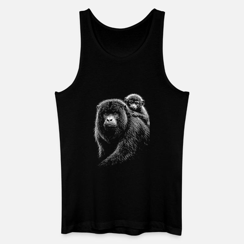 Brüllaffe - Männer Bio Tank Top - Schwarz
