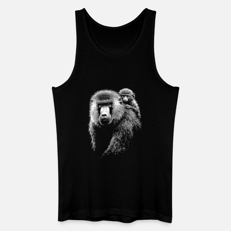 Pavian - Männer Bio Tank Top - Schwarz