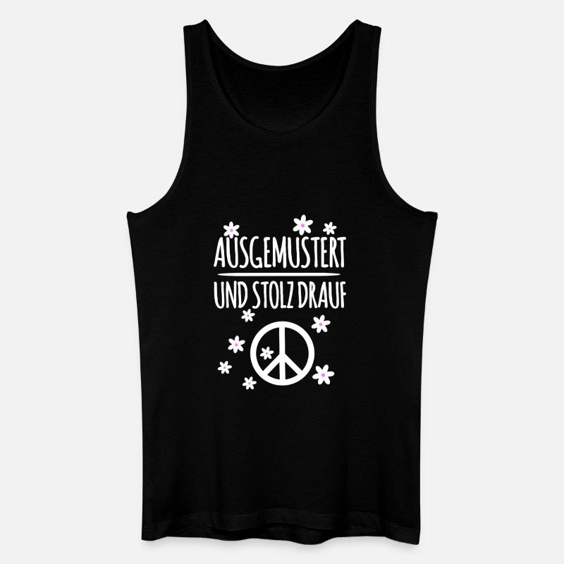 Peace Symbol Ausgemustert - Männer Bio Tank Top - Schwarz