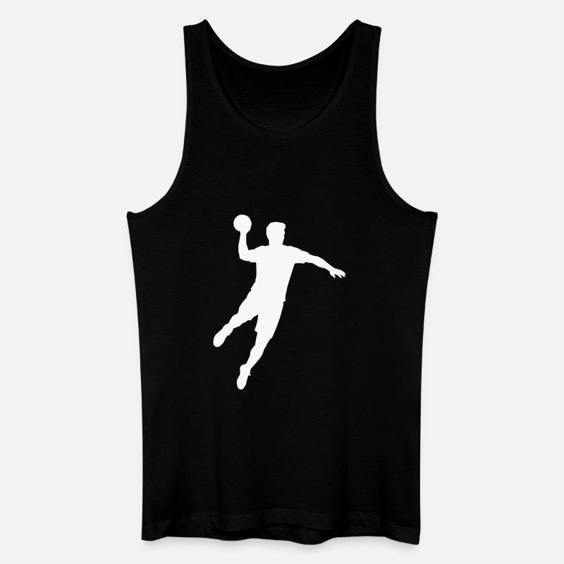 Handball Silhouette Ball - Männer Bio Tank Top - Schwarz