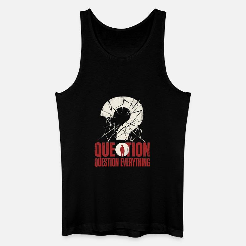 Question Everything - Männer Bio Tank Top - Schwarz
