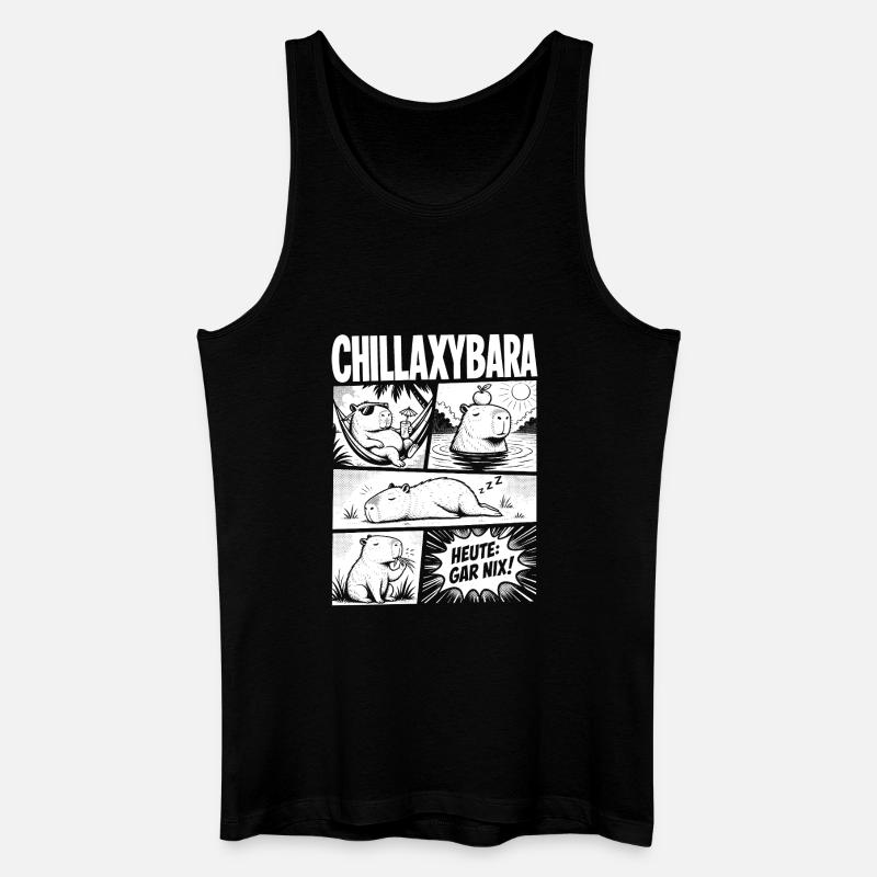 Chillax Capybara Relax Comic Design - Männer Bio Tank Top - Schwarz