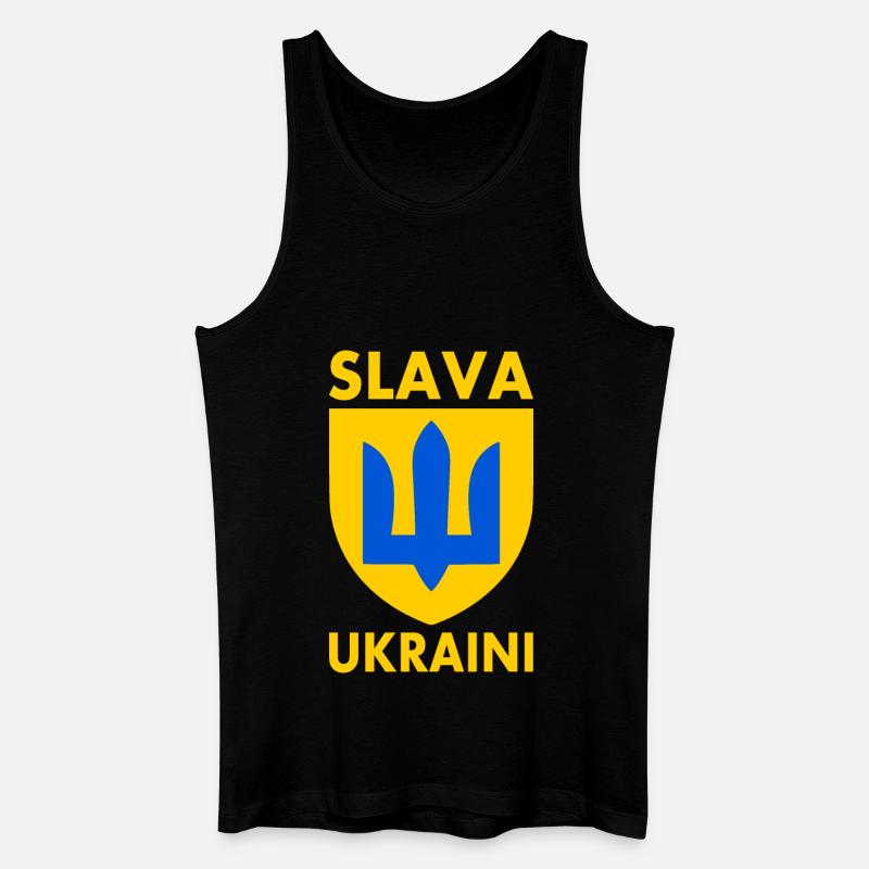 Slava ukraini - Männer Bio Tank Top - Schwarz