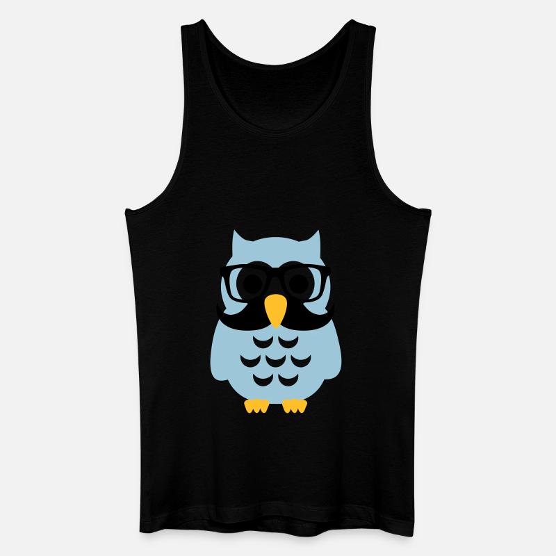 Eule - Männer Bio Tank Top - Schwarz