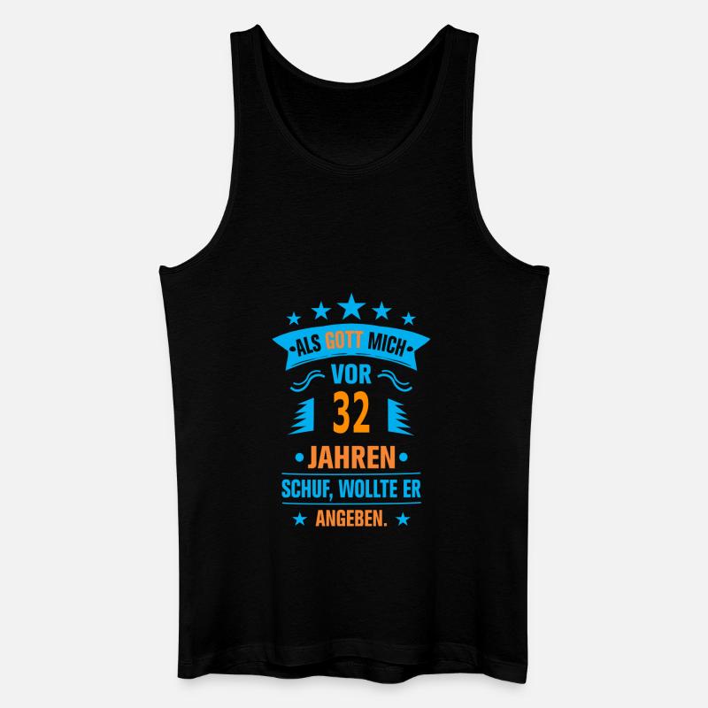 32 - Männer Bio Tank Top - Schwarz