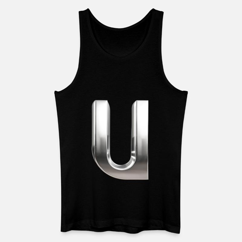 Chrome ,, U " Metallic - Männer Bio Tank Top - Schwarz