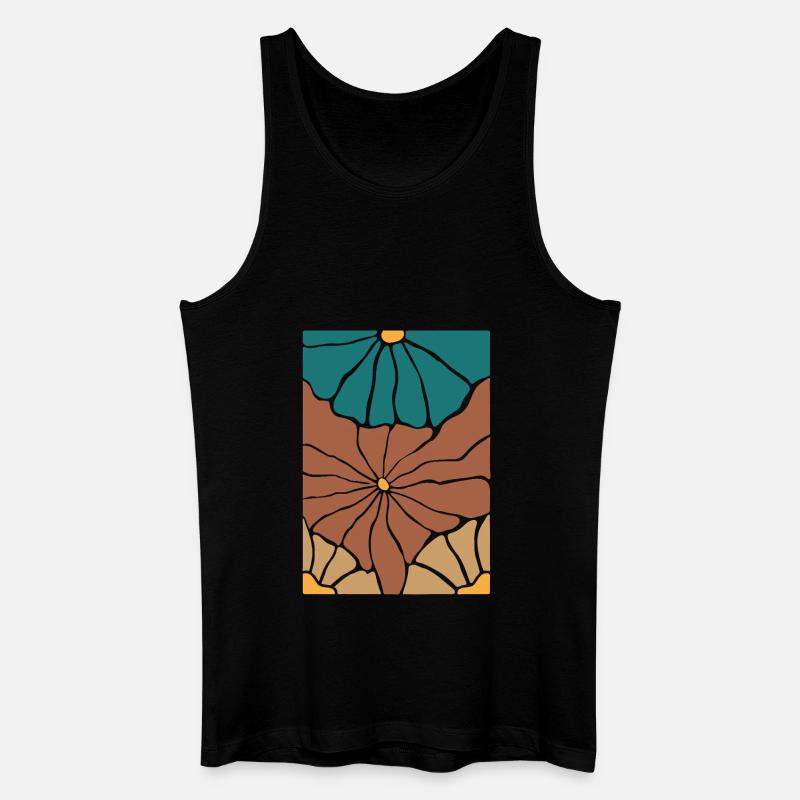 Boho Flora Blumen - Männer Bio Tank Top - Schwarz