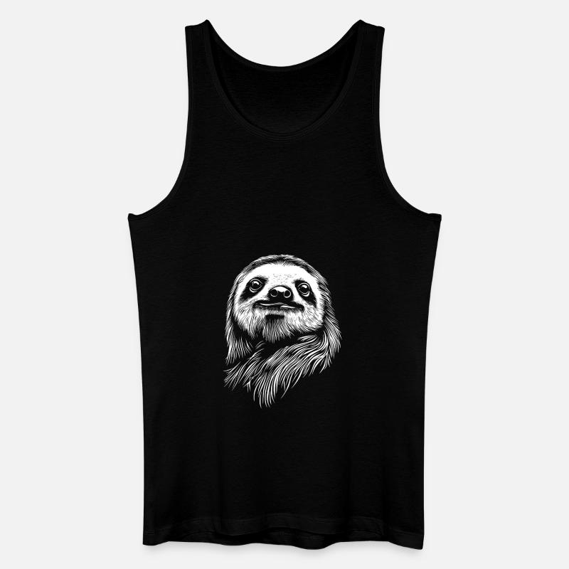 Faultier - Männer Bio Tank Top - Schwarz