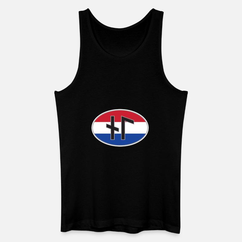 NL (Nederland) Runen-Ländercode-Aufkleber - Männer Bio Tank Top - Schwarz