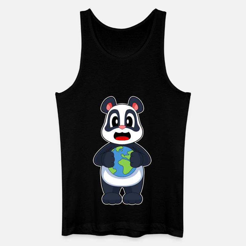 Panda Erde - Männer Bio Tank Top - Schwarz
