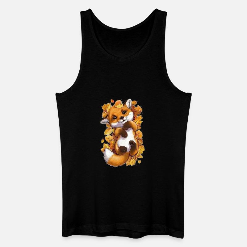 Cute baby fox - Männer Bio Tank Top - Schwarz