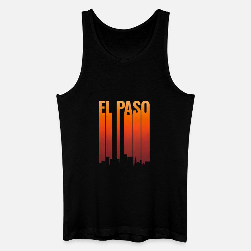 El Paso Skyline Sonnenuntergang - Männer Bio Tank Top - Schwarz