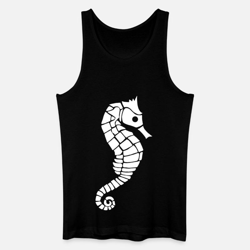 Weißes Seepferdchen - Männer Bio Tank Top - Schwarz