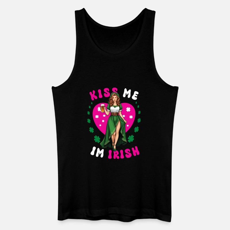Küss mich, ich bin Irin - Männer Bio Tank Top - Schwarz