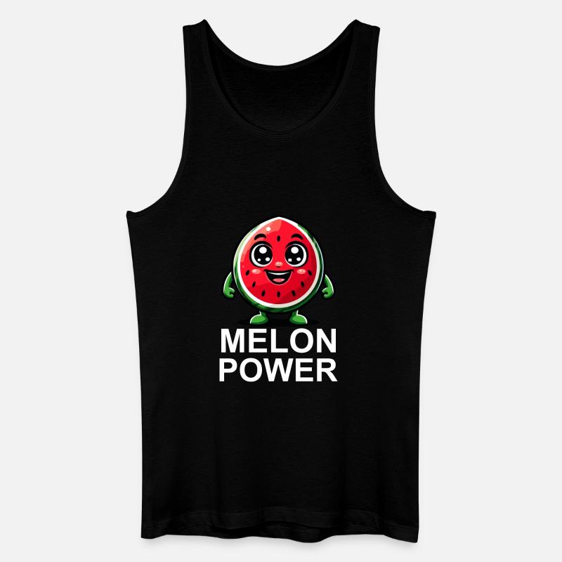 Fröhliche Wassermelone Illustration - Männer Bio Tank Top - Schwarz
