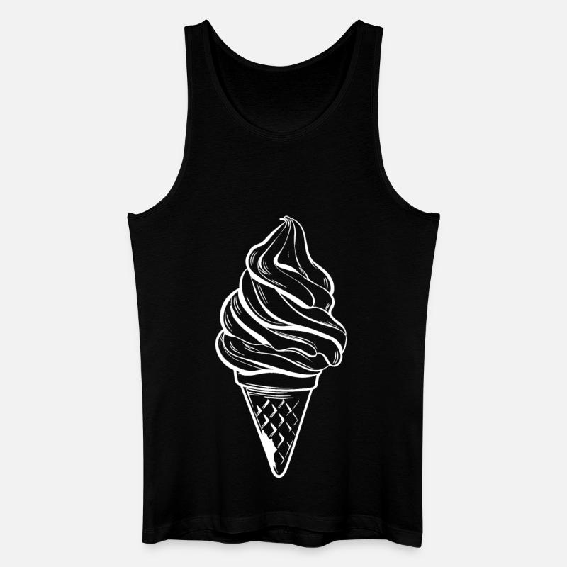 Eiscreme Tüte Zeichnung - Männer Bio Tank Top - Schwarz