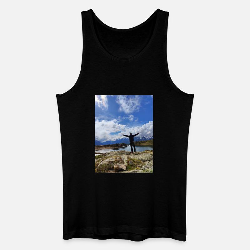 Triumphgipfel an der Spitze - Männer Bio Tank Top - Schwarz